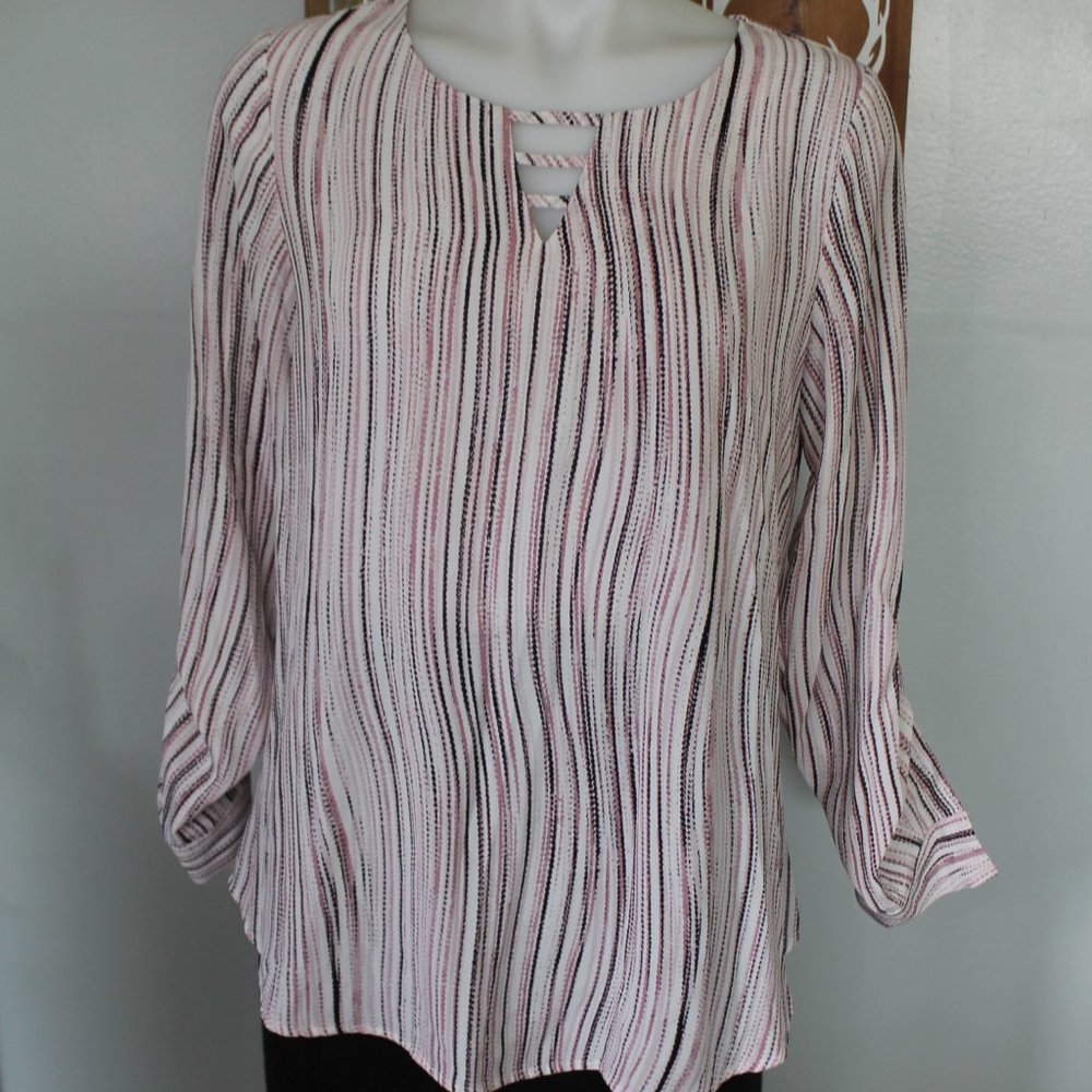 Apt. 9 Long-Sleeve Stripe Blouse
